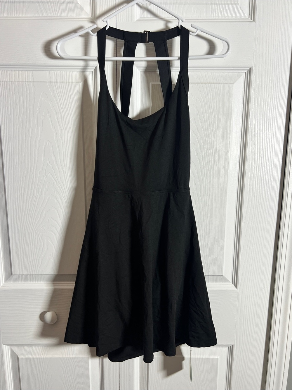 HALARA Black Strappy Fit & Flare Mini Tennis Dress